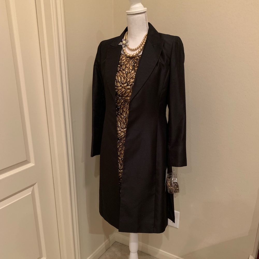 Le Suit Dress, Jacket and Flower Pin NWT